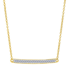 14k Yellow Gold 0.12Ct Diamond Bar Necklace - 18 Inch fine designer jewelry for men and women