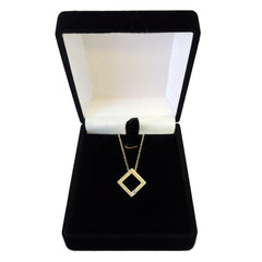 14k Yellow Gold 0.03Ct Diamond Open Circle Necklace - 18 Inch fine designer jewelry for men and women