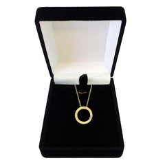 14k Yellow Gold 0.03Ct Diamond Open Square Necklace - 18 Inch fine designer jewelry for men and women
