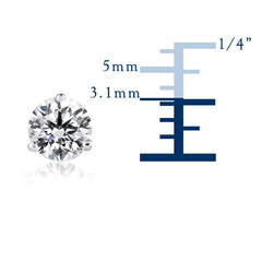 14k White Gold Round Diamond Stud Martini Earrings (0.25 cttw F-G Color, SI2 Clarity) fine designer jewelry for men and women
