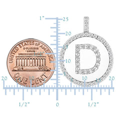 "D" Diamond Initial  14K White Gold Disk Pendant (0.56ct) - JewelryAffairs
 - 3