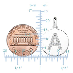 "A" Diamond Initial  14K White Gold Disk Pendant (0.13ct) - JewelryAffairs
 - 3