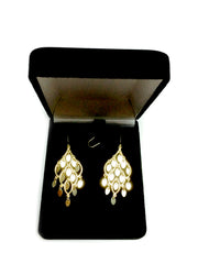10k Yellow Gold Fancy Chandelier Drop Earrings With French Wire Clasp