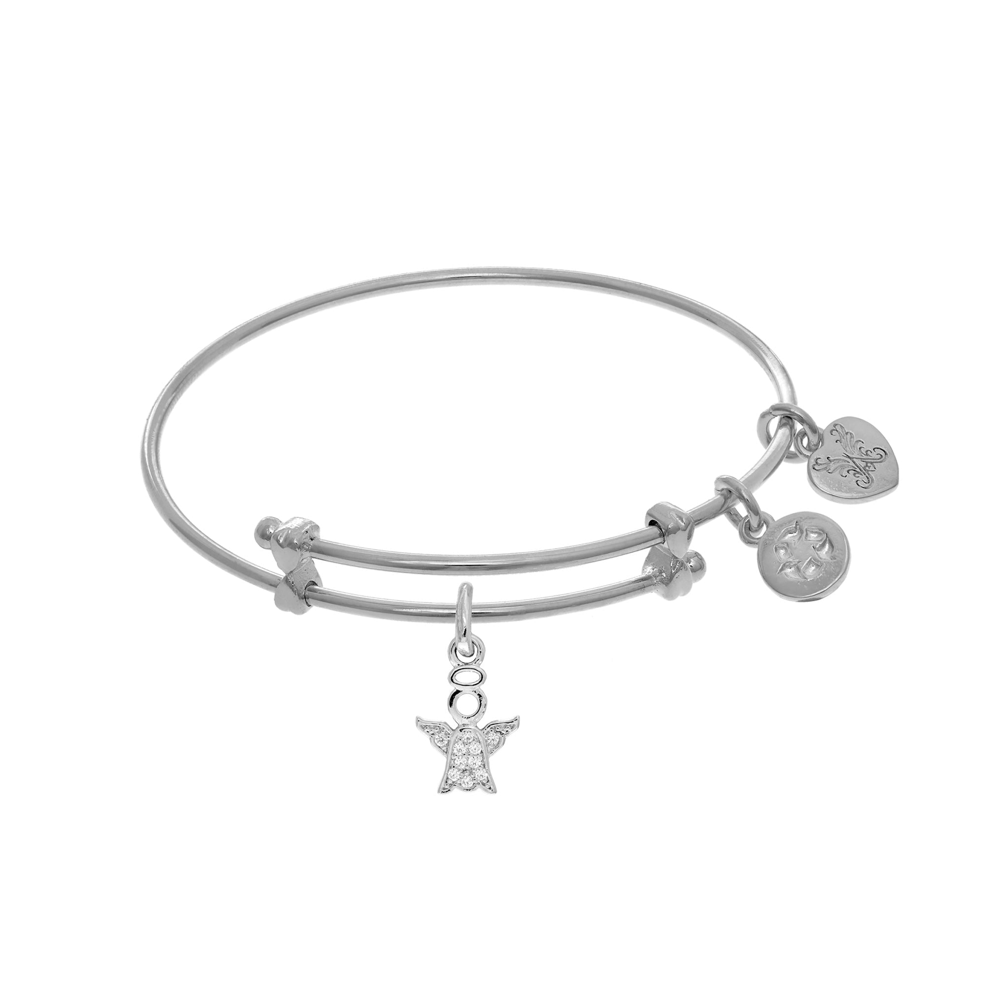 Angel Charm Adjustable Bangle Girls Bracelet - JewelryAffairs