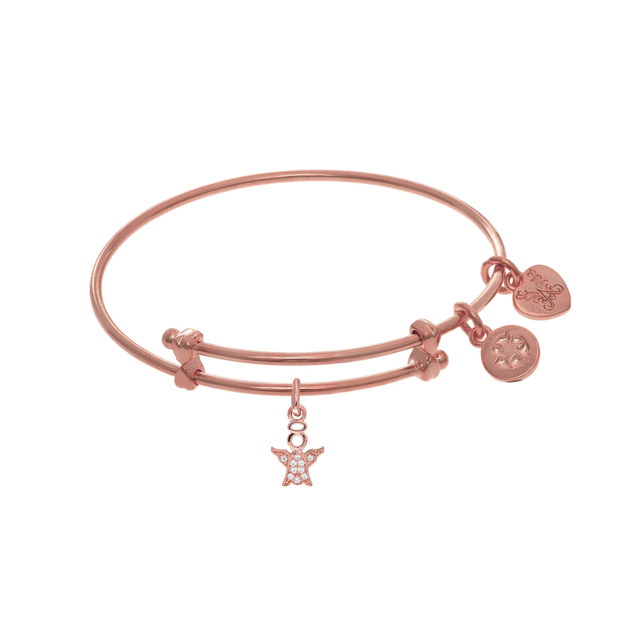 Angel Charm Adjustable Bangle Girls Bracelet - JewelryAffairs