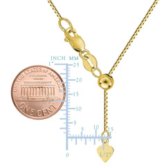 14k Yellow Gold Adjustable Box Chain Necklace, 0.7mm, 22" fine designer jewelry for men and women