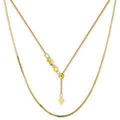 14k Yellow Gold Adjustable Box Chain Necklace, 0.85mm, 30" fine designer jewelry for men and women