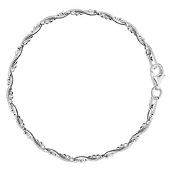 Braided Bead And Snake Style Chain Anklet In Sterling Silver fine designer jewelry for men and women