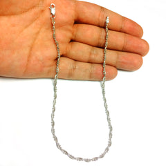 Braided Bead And Snake Style Chain Anklet In Sterling Silver fine designer jewelry for men and women