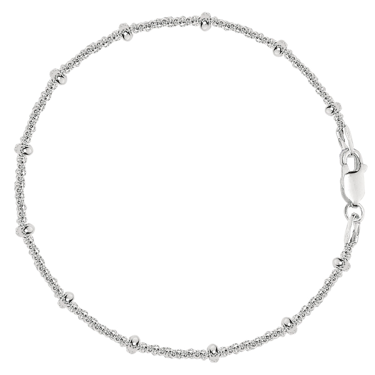 Saturn Style Chain Anklet In Sterling Silver fine designer jewelry for men and women