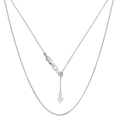 Sterling Silver Rhodium Plated Sliding Adjustable Snake Chain, 22" fine designer jewelry for men and women