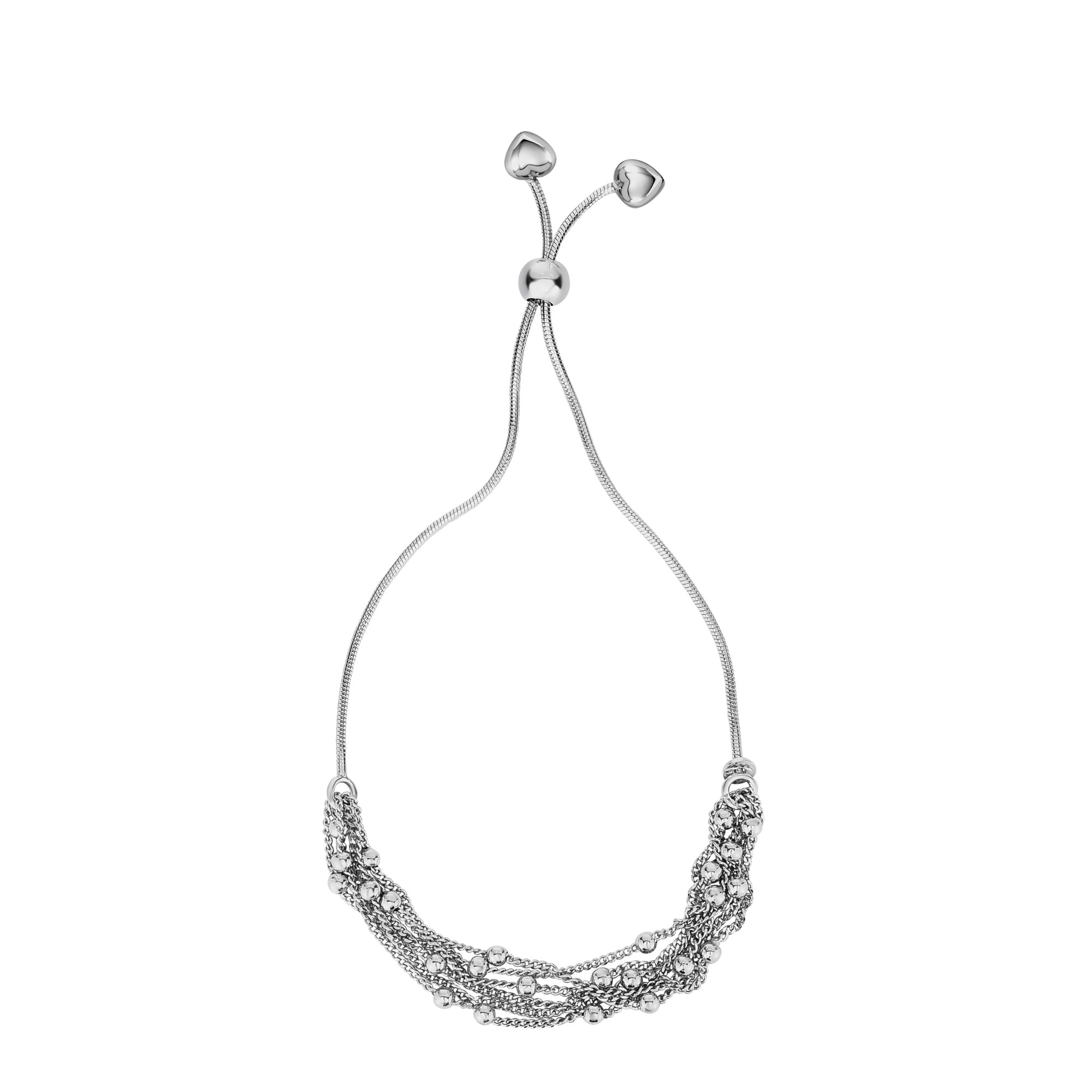 Sterling Silver Multi Strand Beads Adjustable Bolo Friendship Bracelet , 9.25" fine designer jewelry for men and women