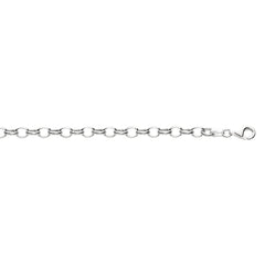 Sterling Silver Oval Link Chain Women's Bracelet, 7.25" fine designer jewelry for men and women