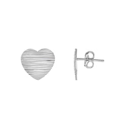 Sterling Silver Heart Stud Earrings fine designer jewelry for men and women