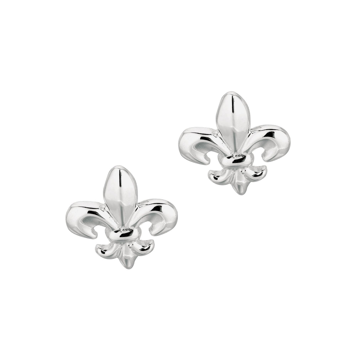Sterling Silver Fleur De Lis Stud Earrings fine designer jewelry for men and women