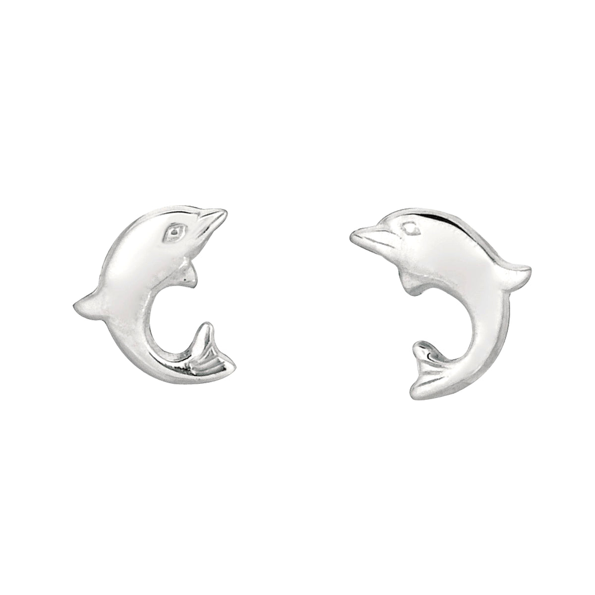 Sterling Silver Dolphin Stud Earrings fine designer jewelry for men and women