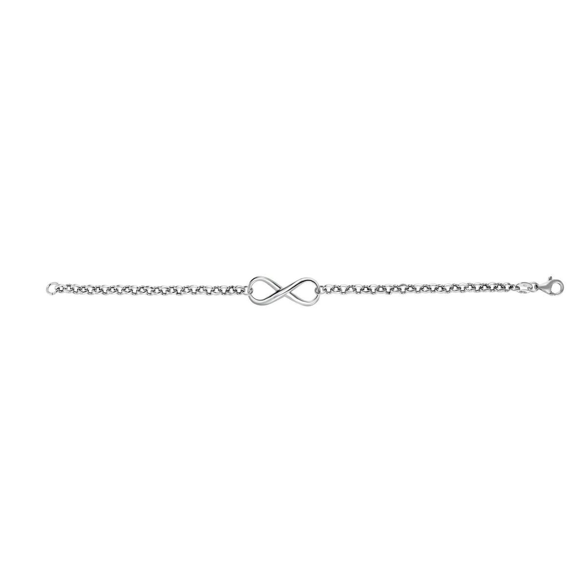 Sterling Silver Link Chain And Infinity Charm Women's Bracelet, 7.25" fine designer jewelry for men and women
