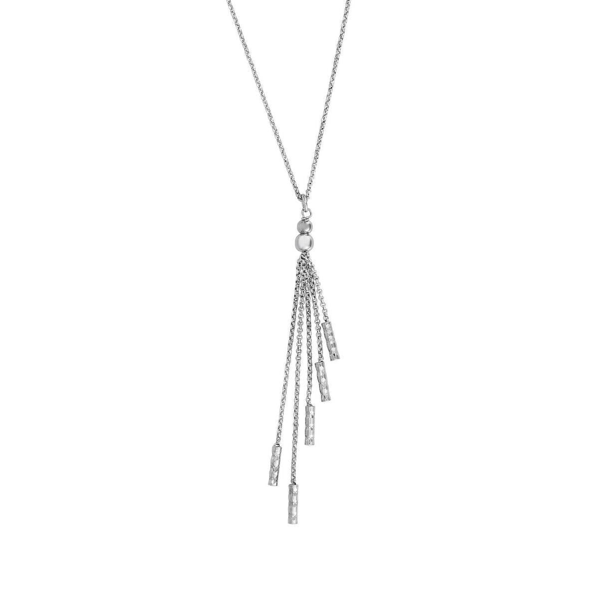 Sterling Silver Tassel Charms Fancy Necklace, 18" fine designer jewelry for men and women