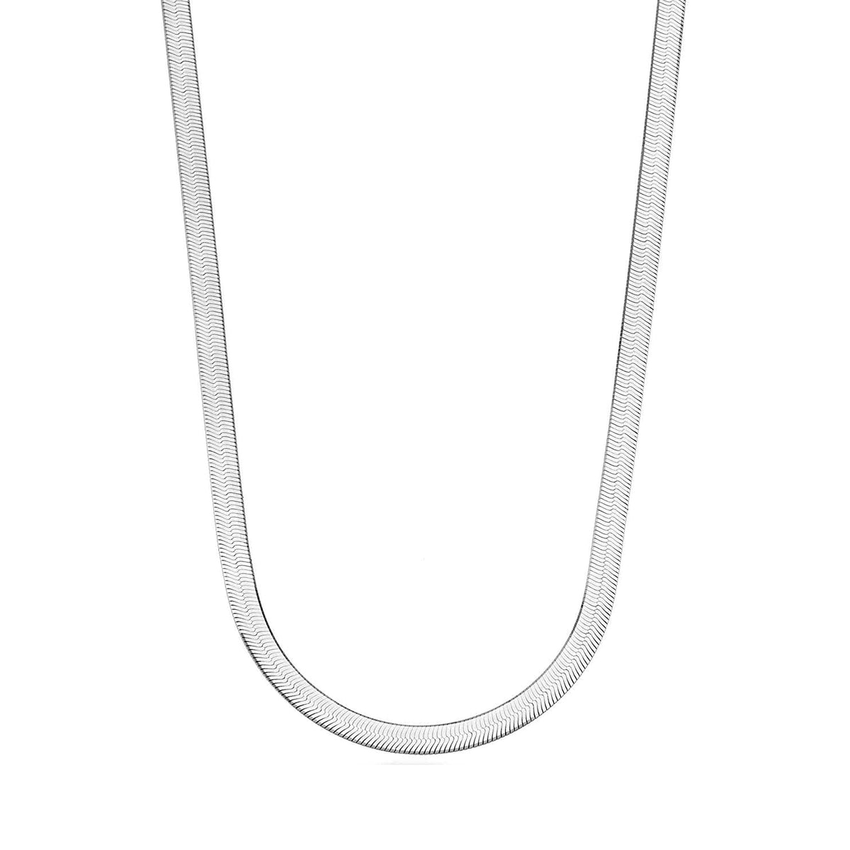 Sterling Silver Imperial Herringbone Chain Necklace, 3.3mm