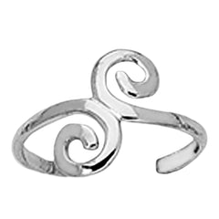 Sterling Silver Swirl Design Cuff Style Adjustable Toe Ring fine designer jewelry for men and women