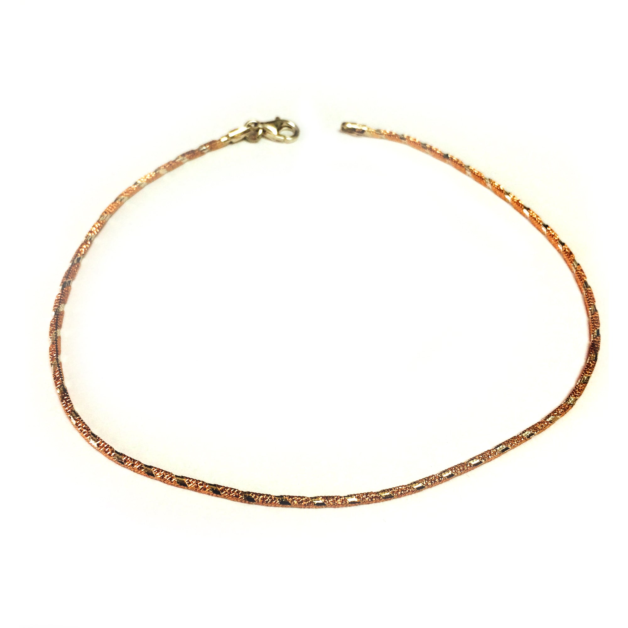 Pink And White Diamond Cut Anklet In Sterling Silver, 10" fine designer jewelry for men and women