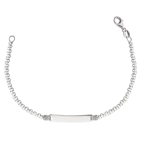 Bismark Chain Baby Id Bracelet In Sterling Silver - 6 Inches