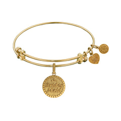 Brides Maid Charm Expandable Bangle Bracelet, 7.25"