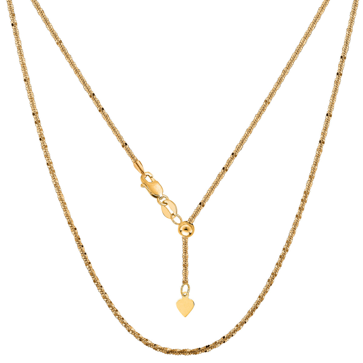 14k Yellow Gold Adjustable Sparkle Chain Necklace, 1.5mm, 22"