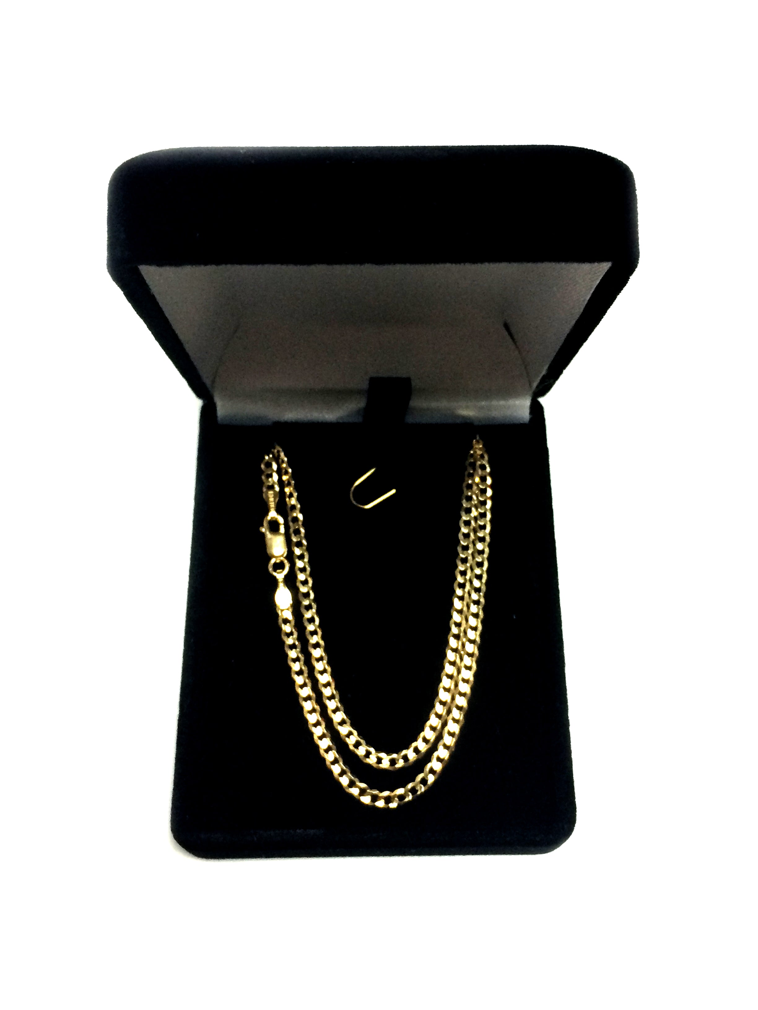 14k Yellow Gold Comfort Curb Chain Necklace, 2.7mm