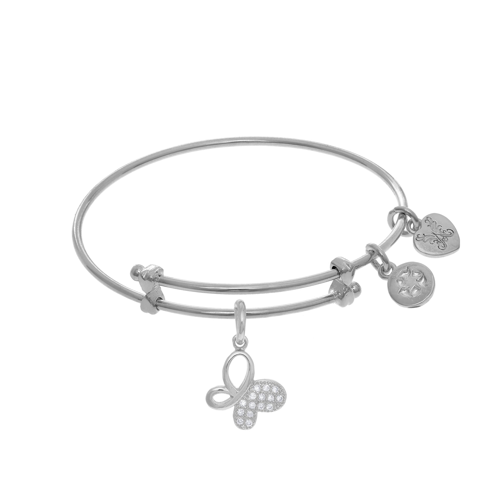 Butterfly Charm Adjustable Bangle Girls Bracelet - JewelryAffairs