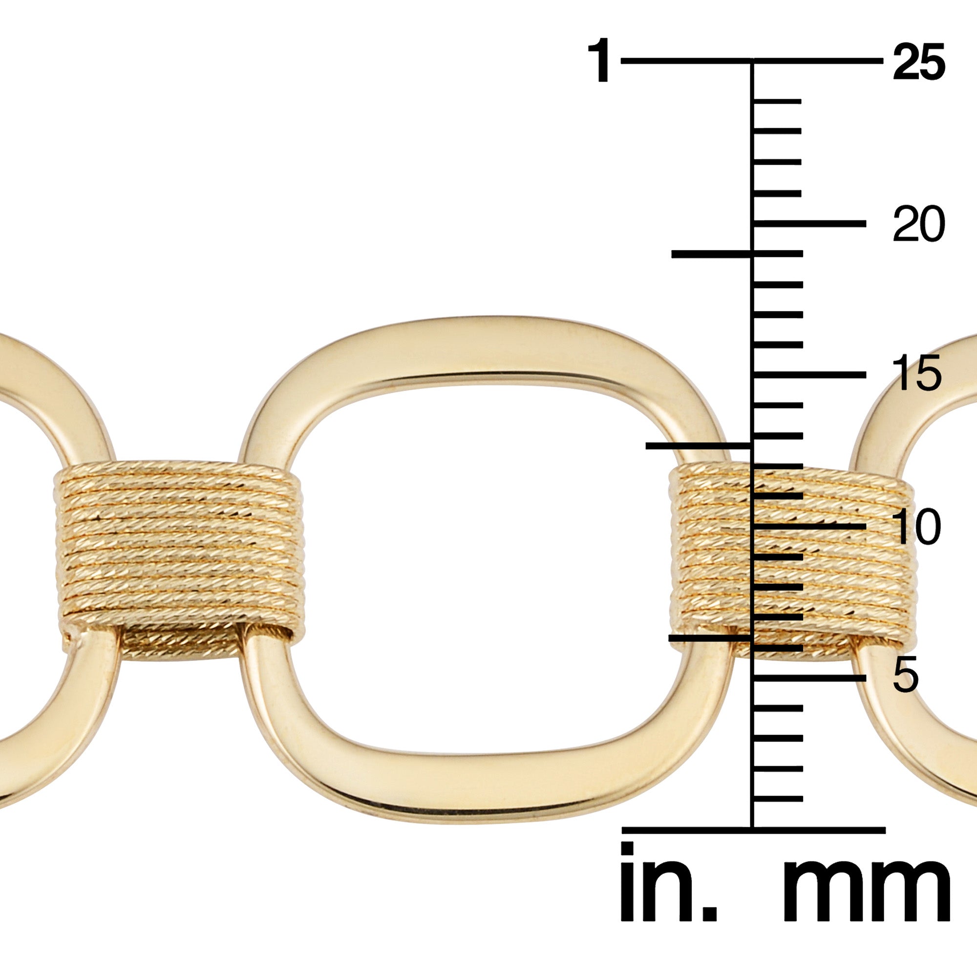 14k Yellow Gold Fancy Square Link Womens Bracelet, 7.5" fine designer jewelry for men and women