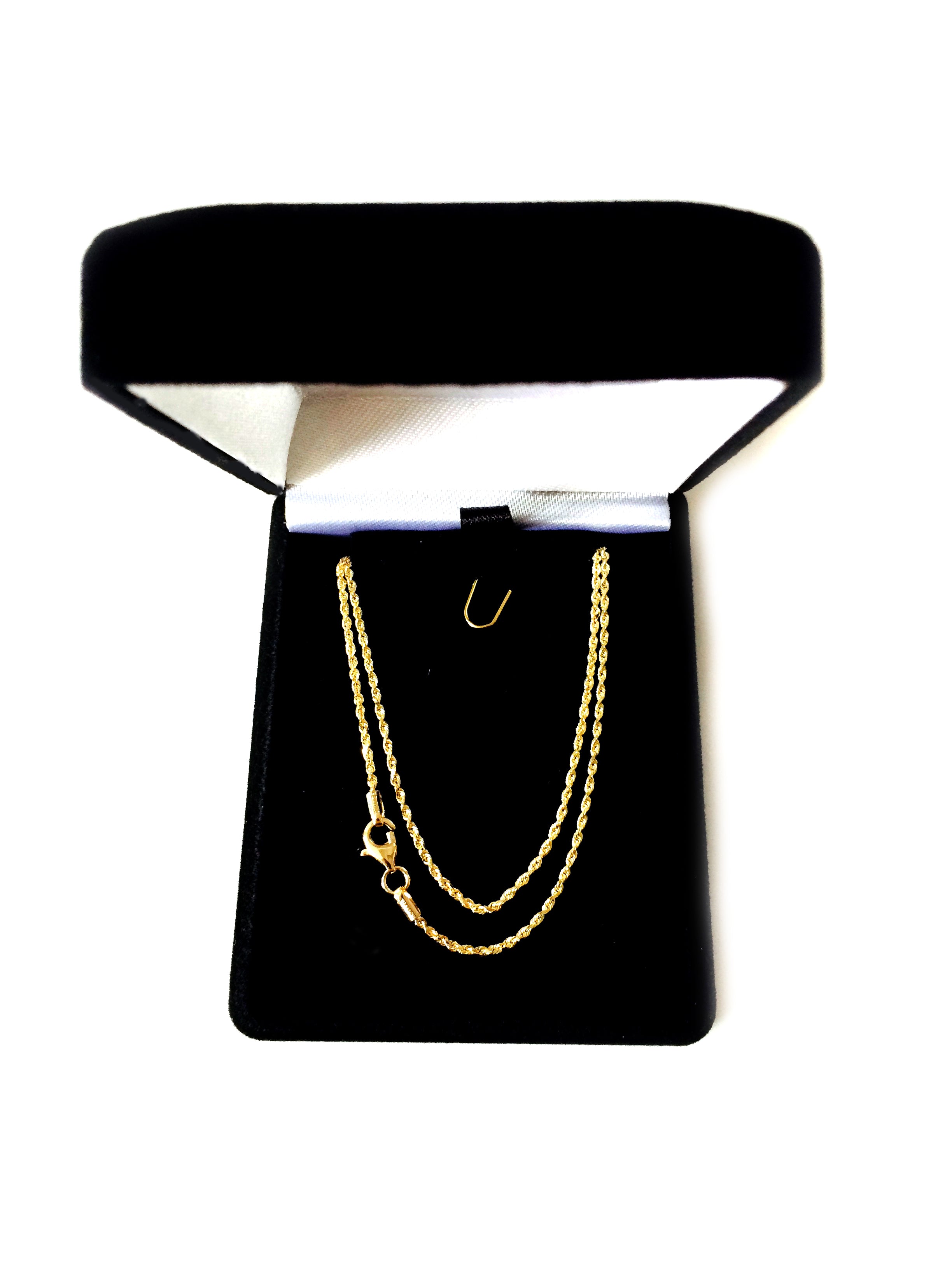 14k Yellow Solid Gold Diamond Cut Rope Chain Necklace , 1.25mm fine designer jewelry for men and women