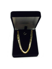 14k Yellow Solid Gold Mirror Box Chain Necklace, 1.7mm fine designer jewelry for men and women