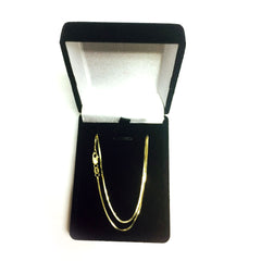 14k Yellow Solid Gold Mirror Box Chain Necklace, 1mm fine designer jewelry for men and women