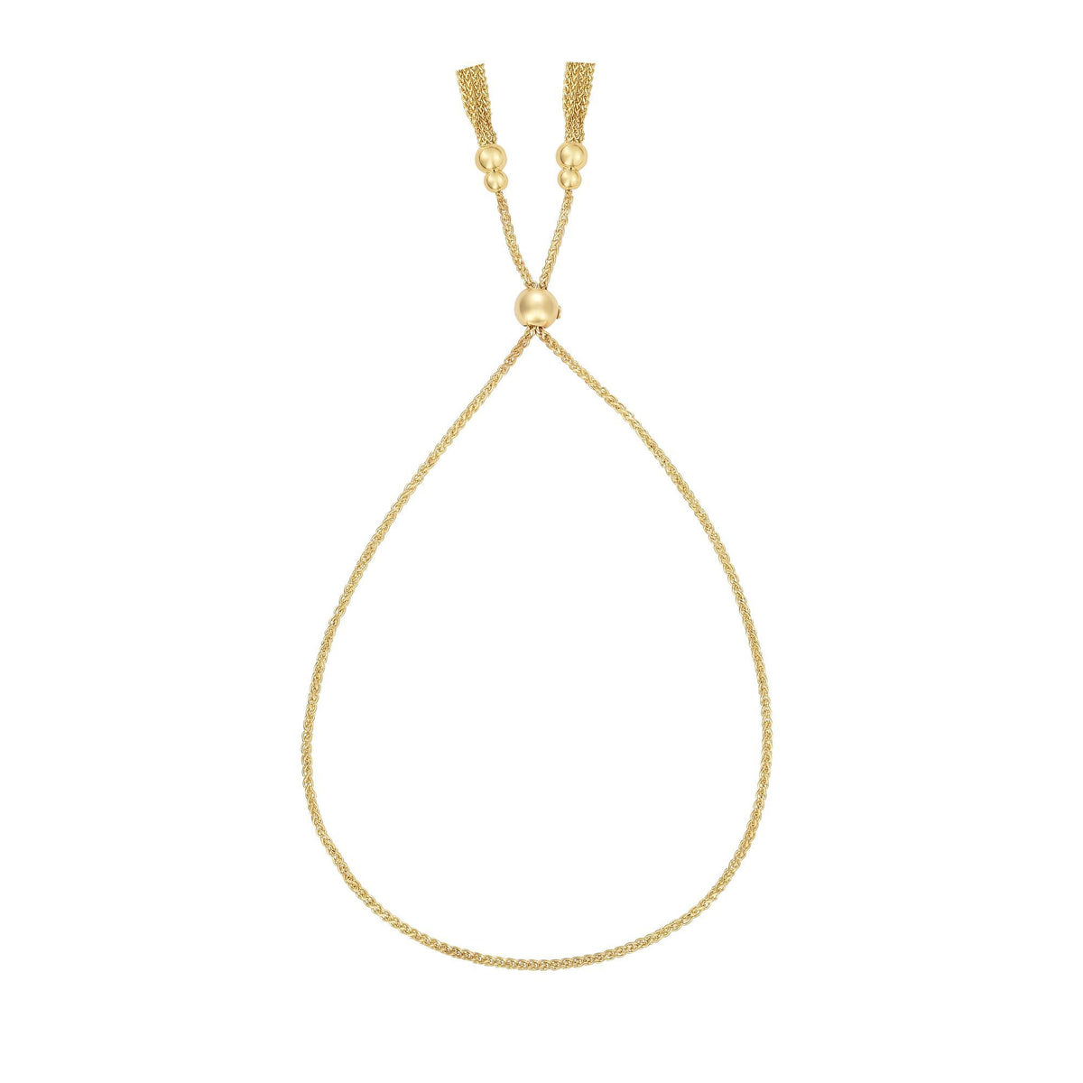 14k Yellow Gold Adjustable Chain Bolo Friendship Bracelet, 9.25" fine designer jewelry for men and women