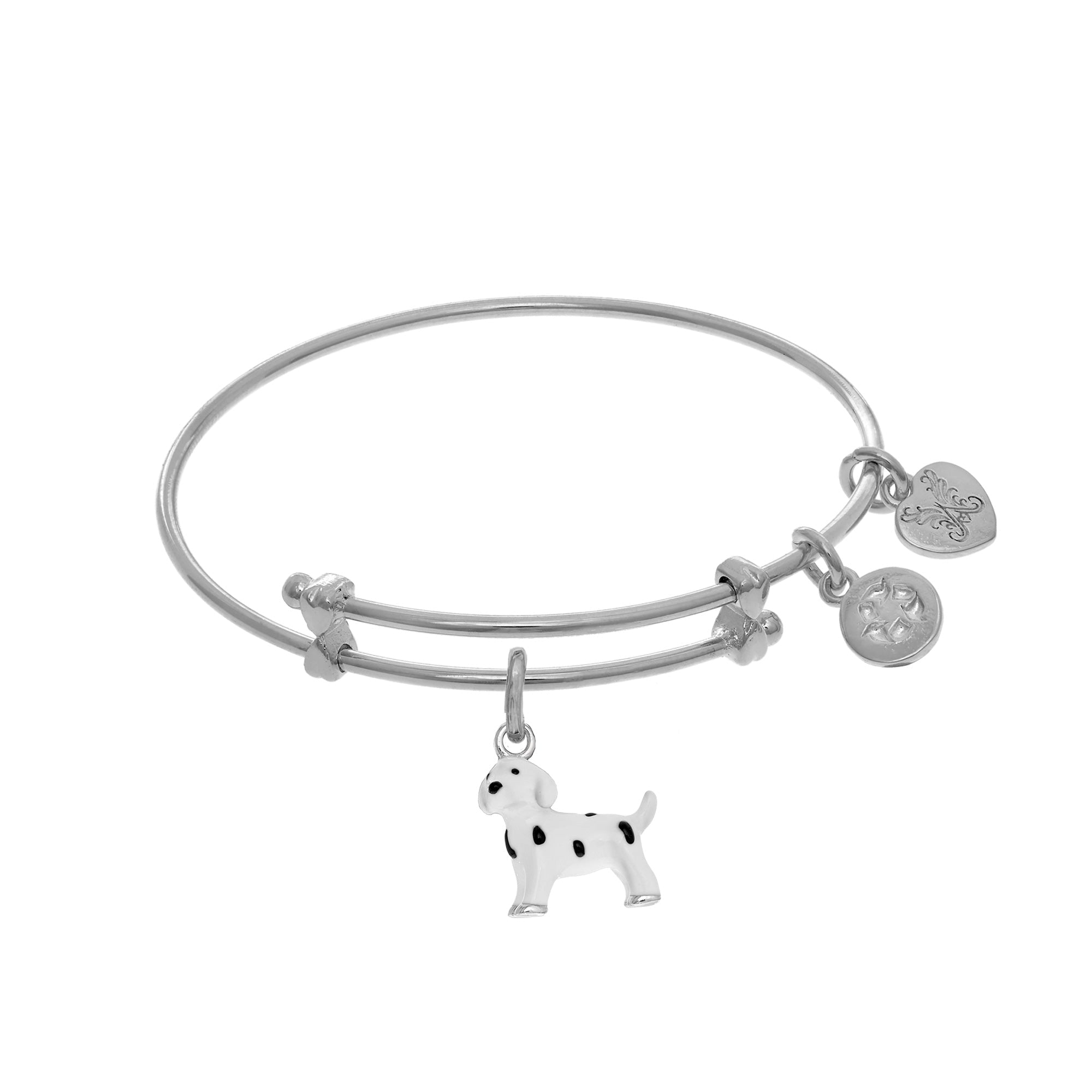 Dalmatian Enamel Charm Adjustable Bangle Girls Bracelet - JewelryAffairs