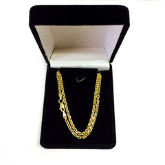 14k Yellow Gold Cable Link Chain Necklace, 3.1mm fine designer jewelry for men and women