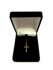 14k Yellow Gold Shiny Square Flat Style Cross Pendant fine designer jewelry for men and women