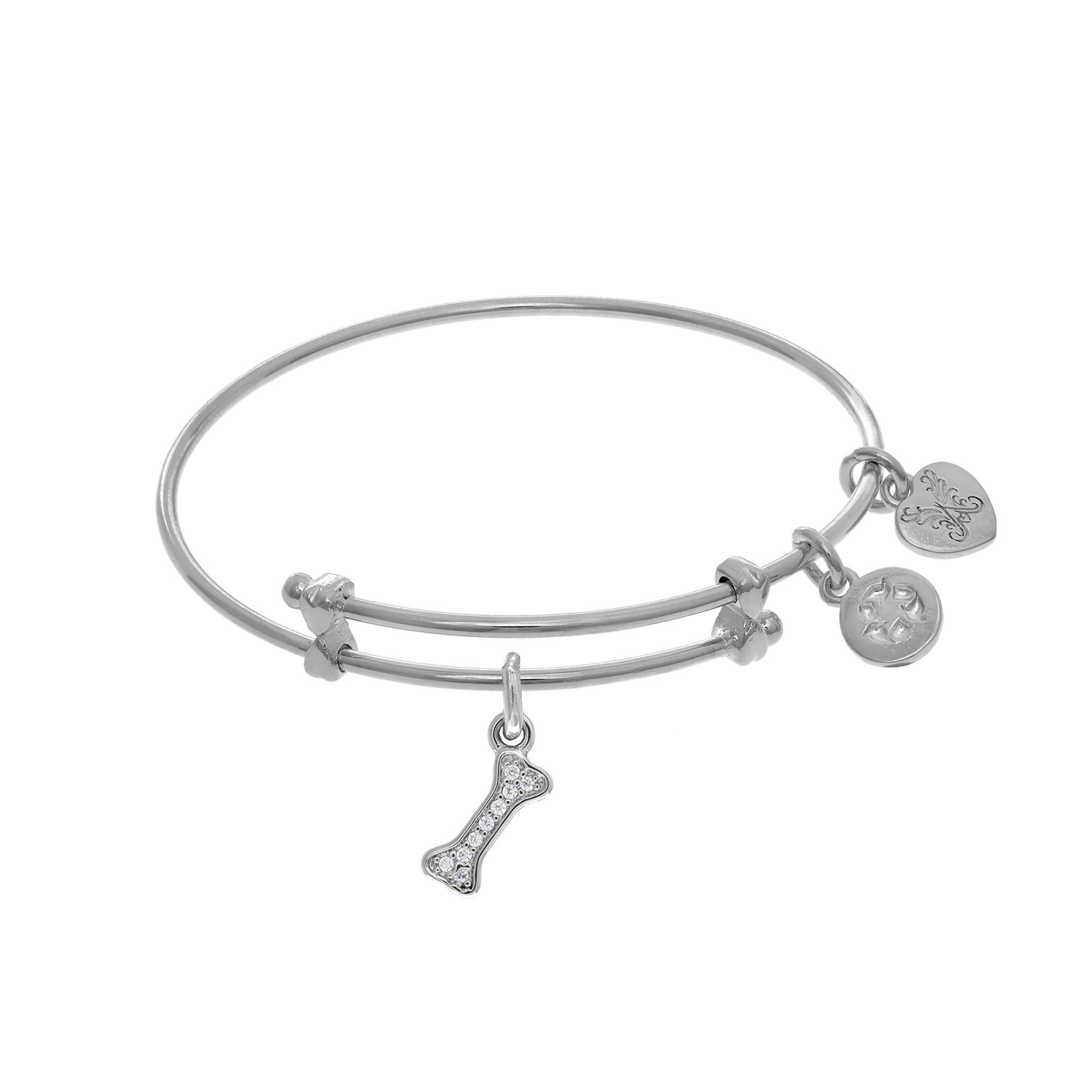 Dog Bone Charm Adjustable Bangle Girls Bracelet - JewelryAffairs