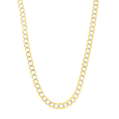 14k 2 Tone Yellow And White Gold Curb Chain Necklace, 2.6mm fine designer jewelry for men and women