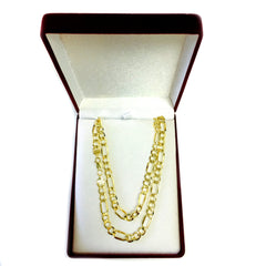 14k Yellow Solid Gold Figaro Chain Bracelet, 3.8mm fine designer jewelry for men and women