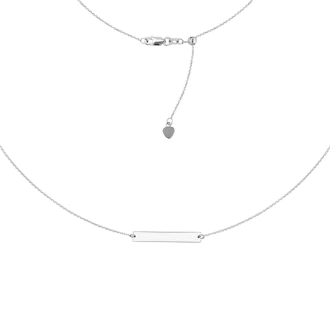 Engravable Bar Choker 14k Gold Necklace, 16" Adjustable