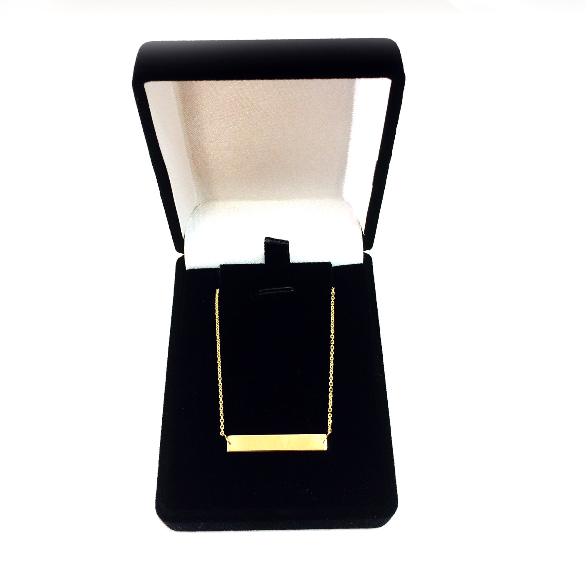 Engravable Bar Choker 14k Gold Necklace, 16" Adjustable