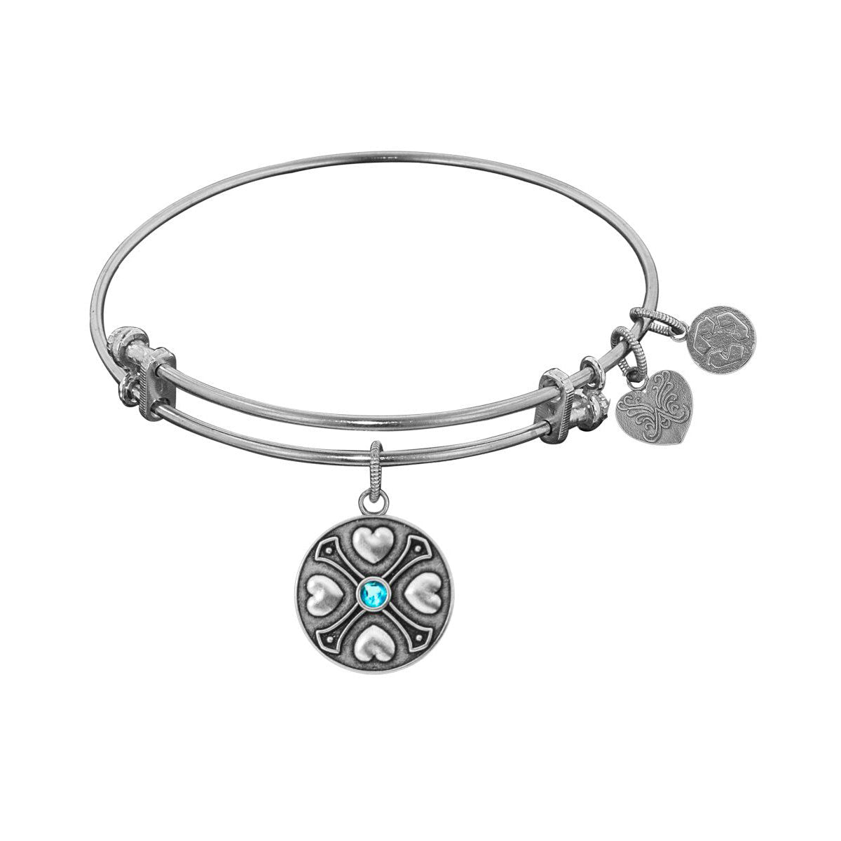 Finish Brass December Birthstone Angelica Bangle Bracelet, 7.25"