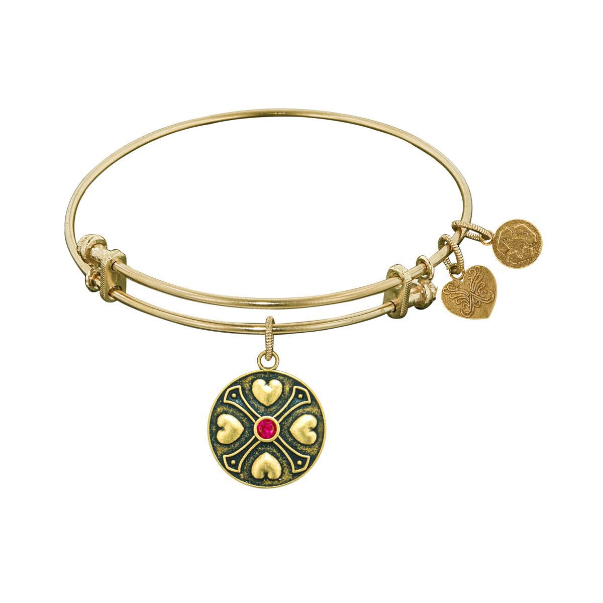 Finish Brass July Birthstone Angelica Bangle Bracelet, 7.25"
