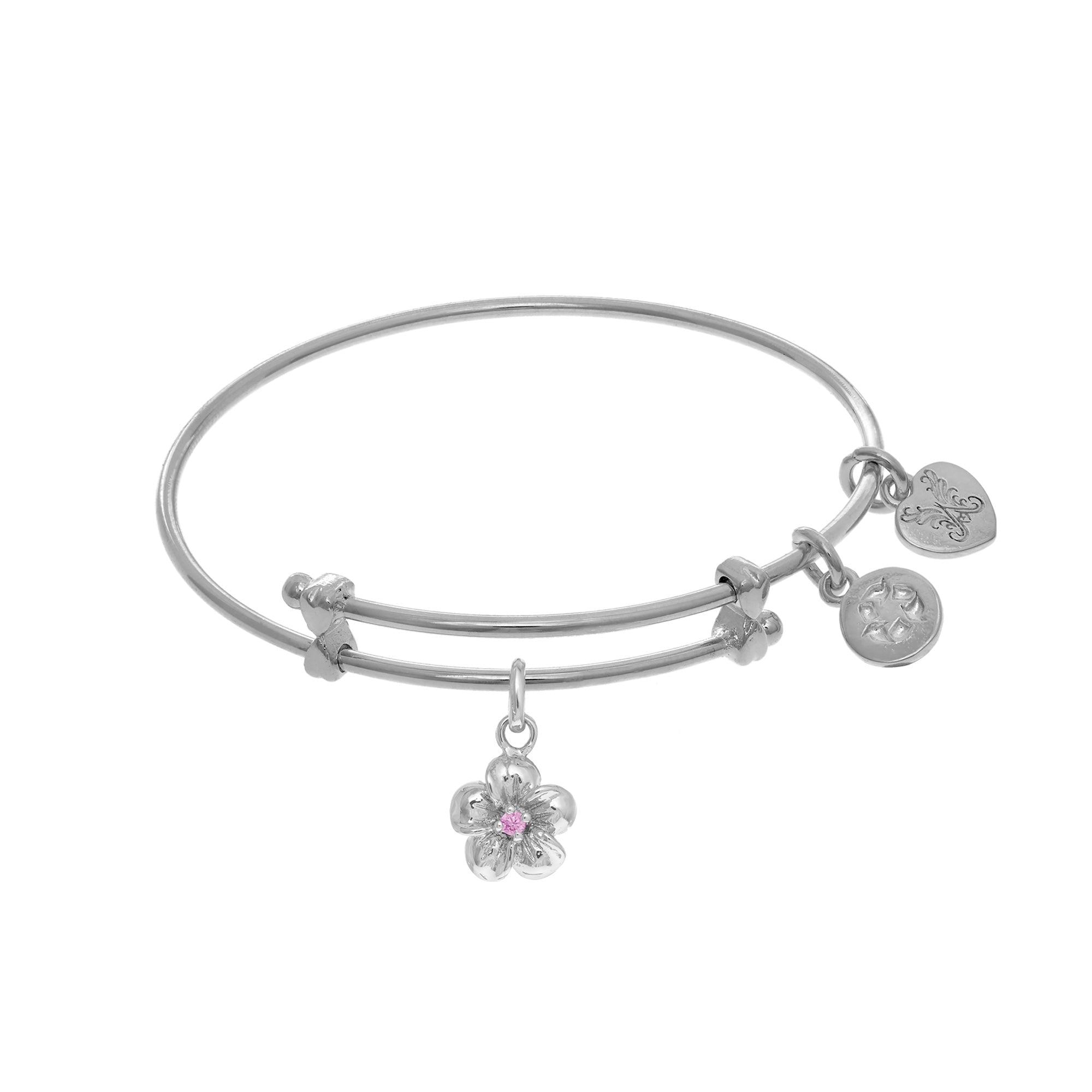 Flower Charm Adjustable Bangle Girls Bracelet - JewelryAffairs