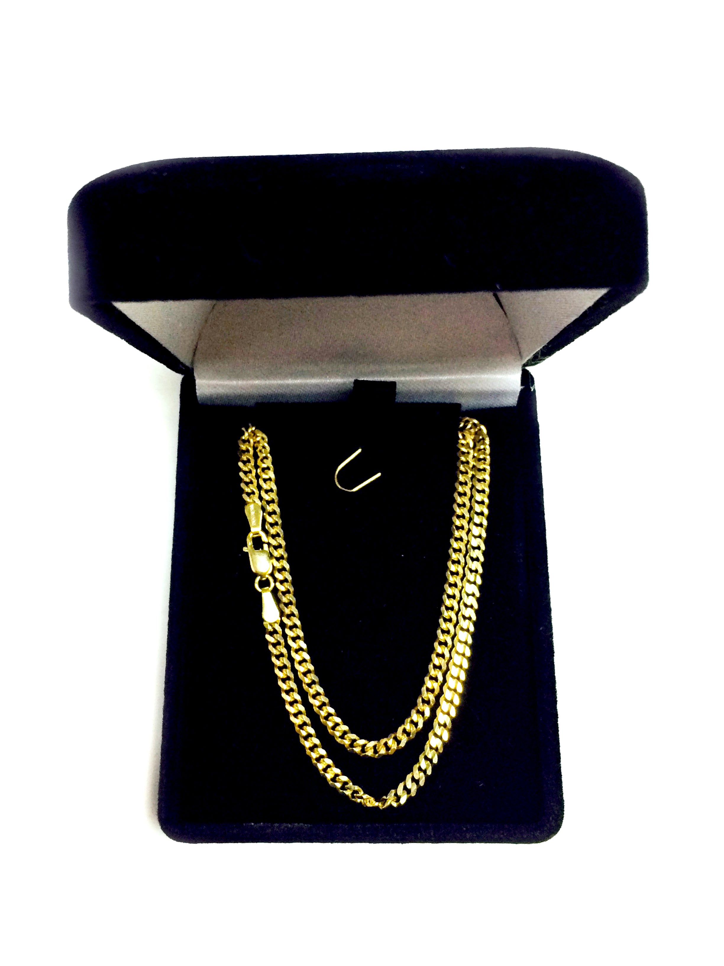 14k Yellow Gold Gourmette Chain Necklace, 3.0mm fine designer jewelry for men and women