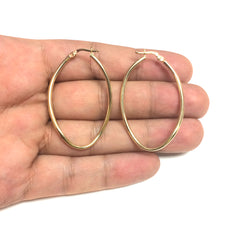 14K Yellow Gold Twisted Oval Infinity Hoop Earrings fine designer jewelry for men and women