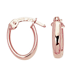 14k Gold Oval Hoop Earrings, Diameter 12mm fine designer jewelry for men and women