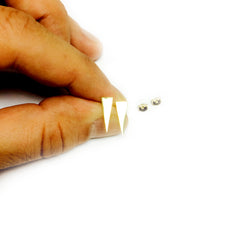 14K Yellow Gold Long Triangle Climber Stud Earrings fine designer jewelry for men and women